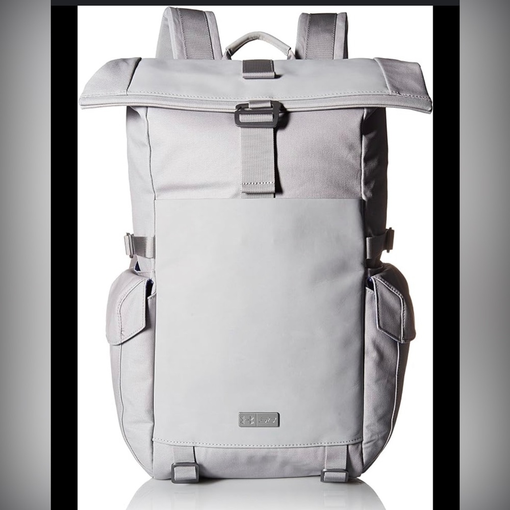 Men's Light Gray Roll-Top Backpack - Minimal Everyday Carry